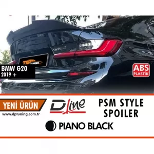image-64-BMW G20 PSM Style hátsó spoiler zongoralakk fekete ABS / 2019-