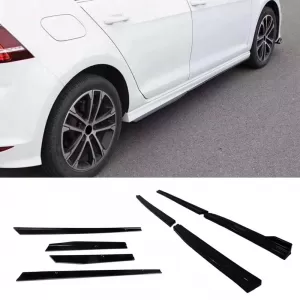 image-51-Golf 7 küszöb spoiler alsó toldat szett szárnyakkal 4 részes zongoralakk fekete vákuum műanyag / 2012-2018
