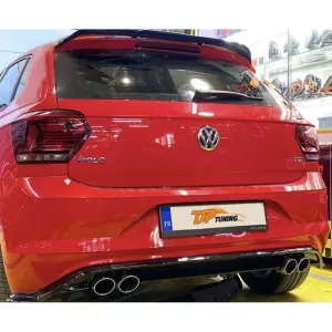 image-23-Polo Mk6 GTI Style hátsó diffúzor + kipufogóvégek zongoralakk fekete ABS / 2018 - tól