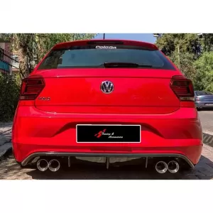 image-26-Polo Mk6 R Line Style diffózor R+L dupla kimenetes zongoralakk fekete vákuum műanyag / 2018 -