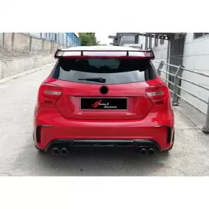 image-60-W176 A45 Brabus hátsó diffózor matt fekete bal + jobb dupla kivezetéses vákuum műanyag / 2012-2015