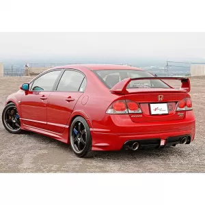 image-27-Honda Civic FD6 Mugen RR modell hátsó lökhárító toldat jobb+bal szimpla kivezetéses nyers felületű vákuum műanyag / 2006-2011