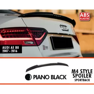 image-56-Hátsó spoiler alkalmas A5 B8 M4 zongoralakk fekete ABS / 2009-2016 (5-ajtós Sedan)