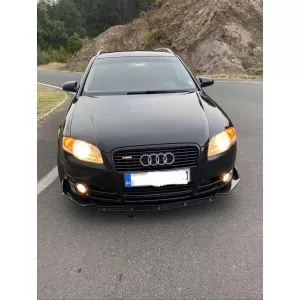 image-44-Front lip spoiler / blade / bumper add-on suitable for Audi A4 B7 black piano finish