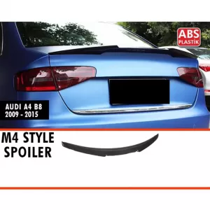 image-3-M4 típusú spoiler Audi A4 B8 2009-2015 modellhez, zongoralakk fekete