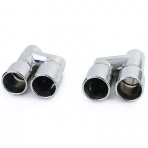 Sport exhaust tailpipes 76mm twin pipe stainless steel pair for Audi A4 B8 sedan 07-15