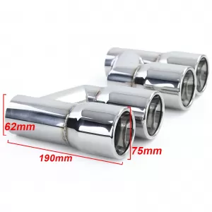 Sport exhaust tailpipes 76mm twin pipe stainless steel pair for Audi A4 B8 sedan 07-15
