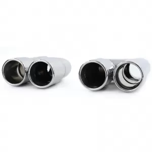 Sport exhaust tailpipes 76mm twin pipe stainless steel pair for Audi A4 B8 sedan 07-15