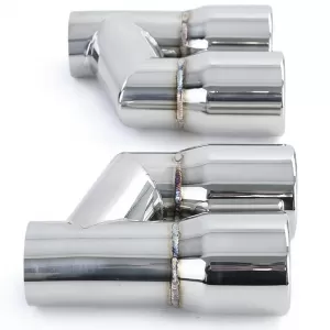 Sport exhaust tailpipes 76mm twin pipe stainless steel pair for Audi A4 B8 sedan 07-15