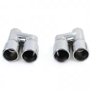 Sport exhaust tailpipes 76mm twin pipe stainless steel pair for Audi A4 B8 sedan 07-15