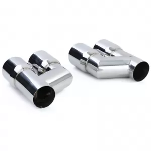 Sport exhaust tailpipes 76mm twin pipe stainless steel pair for Audi A4 B8 sedan 07-15