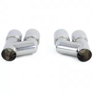 Sport exhaust tailpipes 76mm twin pipe stainless steel pair for Audi A4 B8 sedan 07-15