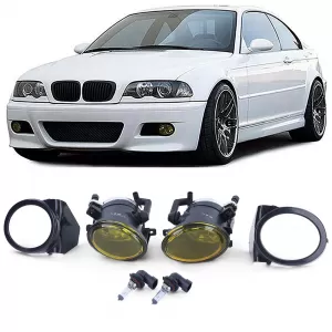 Sárga üvegű ködlámpák tartóval BMW 3-as E46 és 5-ös E39 szériához-image-6261275
