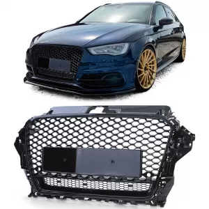 Sport grille honeycomb grille black gloss for Audi A3 8V 12-16
