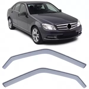 Wind deflector rain guard black smoke for Mercedes C-Class W204 S204 07-14