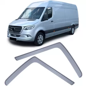 Wind deflector rain guard wind protection black for Mercedes Sprinter W907 from 18