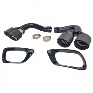 Terminali di scarico doppi in carbonio adatti per BMW X6 E71 08-14 Diesel 30d 40d-image-6261471