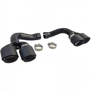 Terminali di scarico doppi in carbonio adatti per BMW X6 E71 08-14 Diesel 30d 40d-image-6261473