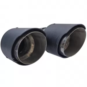 Terminali di scarico doppi in carbonio adatti per BMW X6 E71 08-14 Diesel 30d 40d-image-6261474
