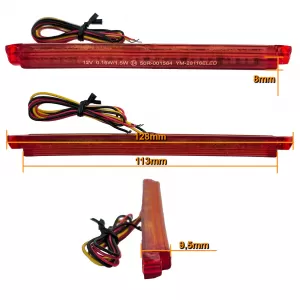 Motorcycle LED taillight brake light custom slim stripe style with E-mark