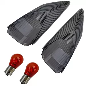 Motorcycle indicator lenses smoked tinted including bulbs rear for Suzuki