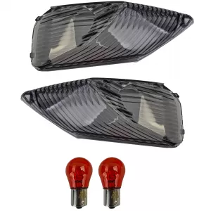 Motorcycle indicator lenses smoked tinted including bulbs rear for Suzuki