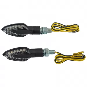 Universal Motorcycle Clear Glass LED Indicator Set SILVER with E-Mark