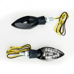 Universal Motorcycle Clear Glass LED Indicator Set SPADES with E-Mark