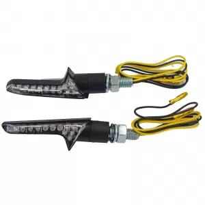 Universal Motorcycle Clear Glass LED Indicator Set HOOK with E-Mark