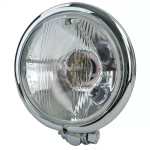 Chrome headlight 4.5" 11.5cm H4 E-approved 12V motorcycle universal 35/35W
