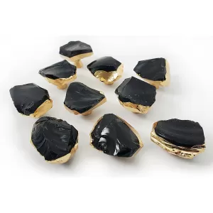 Natural Shape Obsidian Brass Cabinet Handles Satin Brass Handles for Home Decor 10 pcs