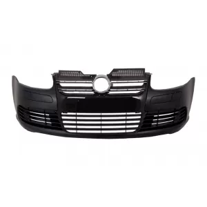 Paraurti anteriore per VW Golf V 5 03-07 Jetta 05-10 R32 Griglia nera lucida-image-6328723