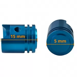 Valve caps aluminum blue piston style universal for car motorcycle quad 2 pieces
