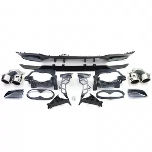 Diffusore posteriore sportivo nero con terminali di scarico cromati adatto per Mercedes A-Class W177 dal 19-image-6264000