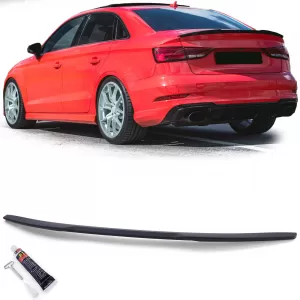 Sport rear spoiler lip matte black suitable for Audi A3 S3 RS 8V sedan 13-21