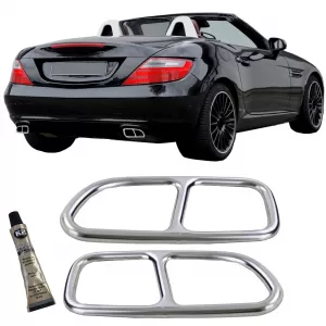 image-72-Kipufogóvég króm 4-csöves megjelenés Mercedes SLK R171 08-11