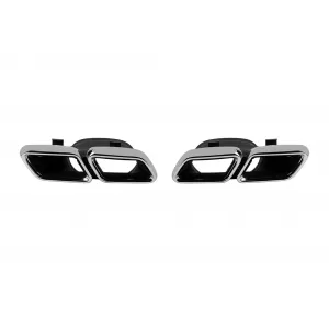 Diffusore Design Tipo A con terminali cromati adatto per paraurti posteriore per Mercedes GLS X166 2015-2019 -oo--oo--image-6264384