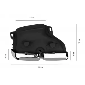 Diffusore Design Tipo A con terminali cromati adatto per paraurti posteriore per Mercedes GLS X166 2015-2019 -oo--oo--image-6264387