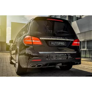 Diffusore Design Tipo A con terminali cromati adatto per paraurti posteriore per Mercedes GLS X166 2015-2019 -oo--oo--image-6264393