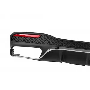 Diffusore tipo GLE63 con terminali cromati adatto per paraurti posteriore A Design Mercedes GLE W166 2015-2019 -oo--oo-, con finitura cromata-image-6264599