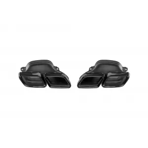 Diffusore di tipo GLE63 con terminali neri adatto per paraurti posteriore A Design su Mercedes GLE Coupe C292 2015-2019 -oo--oo-, con finitura nera-image-6264614