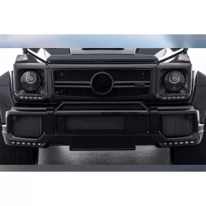 Spoiler di tipo BRABUS con DRL adatto per paraurti anteriore A Design Mercedes G-Class W463 1989-2016, non verniciato-image-6264664