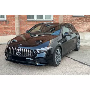 Griglia in stile GT cromata/nera adatta per Mercedes Classe A W177 2018-2022 con apertura per telecamera-image-6265535
