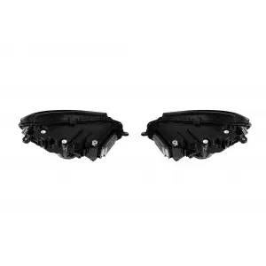 Kit di fari a LED tuning adatto per Mercedes S-Class W222 2013-2017 con moduli che presentano un pacchetto Design A per il facelift W222, base nera, sinistra e destra.-image-6265723
