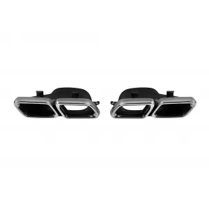 Diffusore tipo S63 con terminali cromati adatto per paraurti posteriore A Design su Mercedes Classe S W222 2017-2019, con finiture cromate-image-6265742
