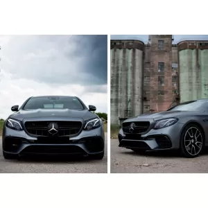 Paraurti anteriore design A adatto per Mercedes E-Class W213 berlina, S213 station wagon 2016-2019, per il modello senza alette attive-image-6265763