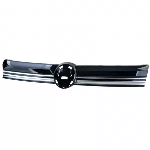 Kühlergrill Frontgrill Schwarz Glanz mit Chromleisten für VW Caddy V SB ab 2020