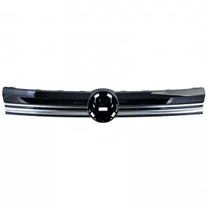 Kühlergrill Frontgrill Schwarz Glanz mit Chromleisten für VW Caddy V SB ab 2020