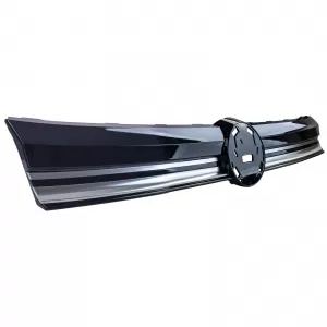 Kühlergrill Frontgrill Schwarz Glanz mit Chromleisten für VW Caddy V SB ab 2020
