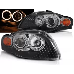 HEADLIGHTS ANGEL EYES BLACK fits AUDI A4 B7 11.04-03.08
